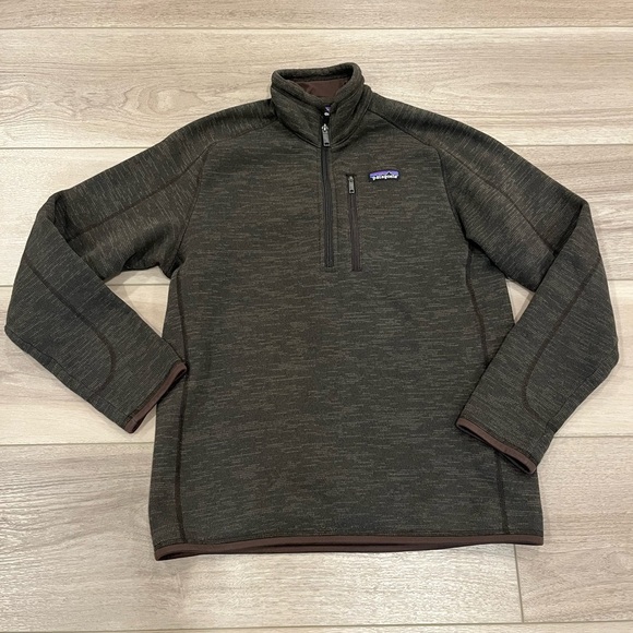 Patagonia Better Sweater Mens Small Dark Walnut Quarter Zip Fleece Hiking 25522 - Picture 1 of 7